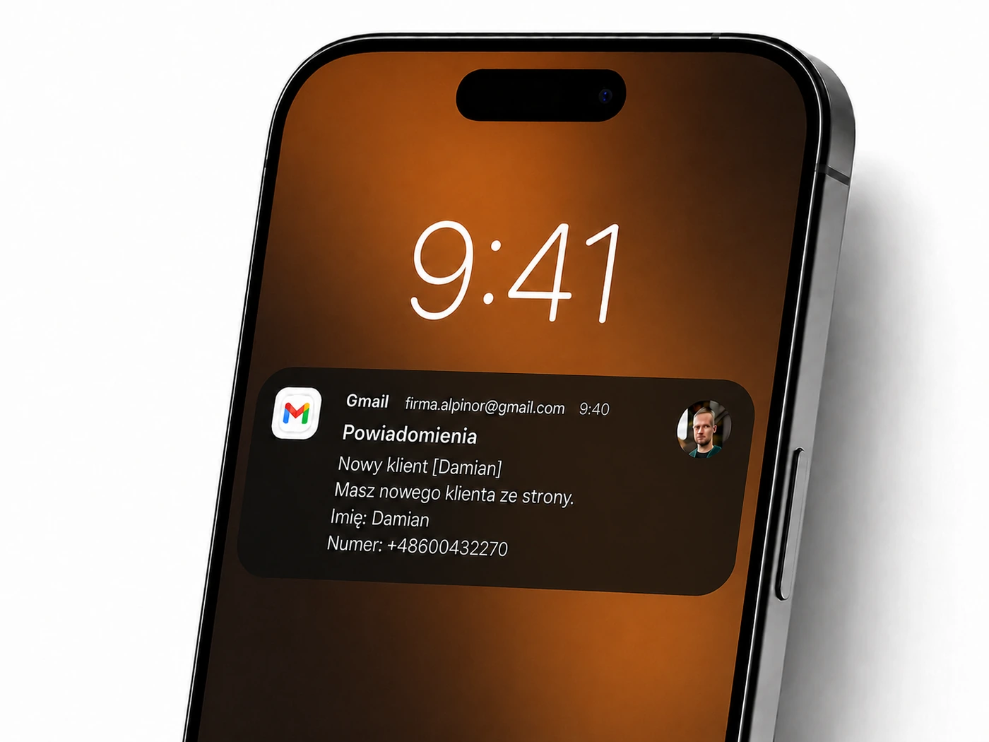 powiadomienie gmail nowy klient jasne