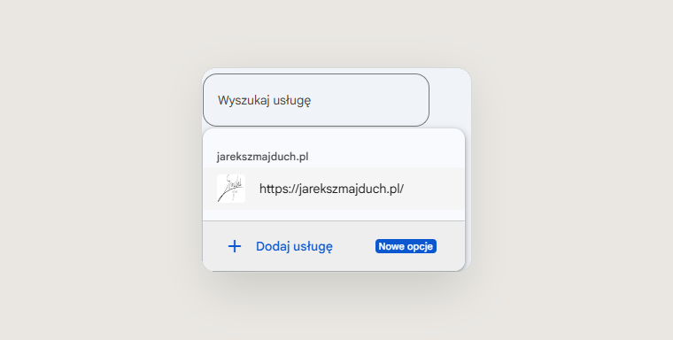 Instagram w Google Search Console – jak połączyć konto i sprawdzać widoczność w Google? 3 Przycisk Dodaj usługę w Google Search Console