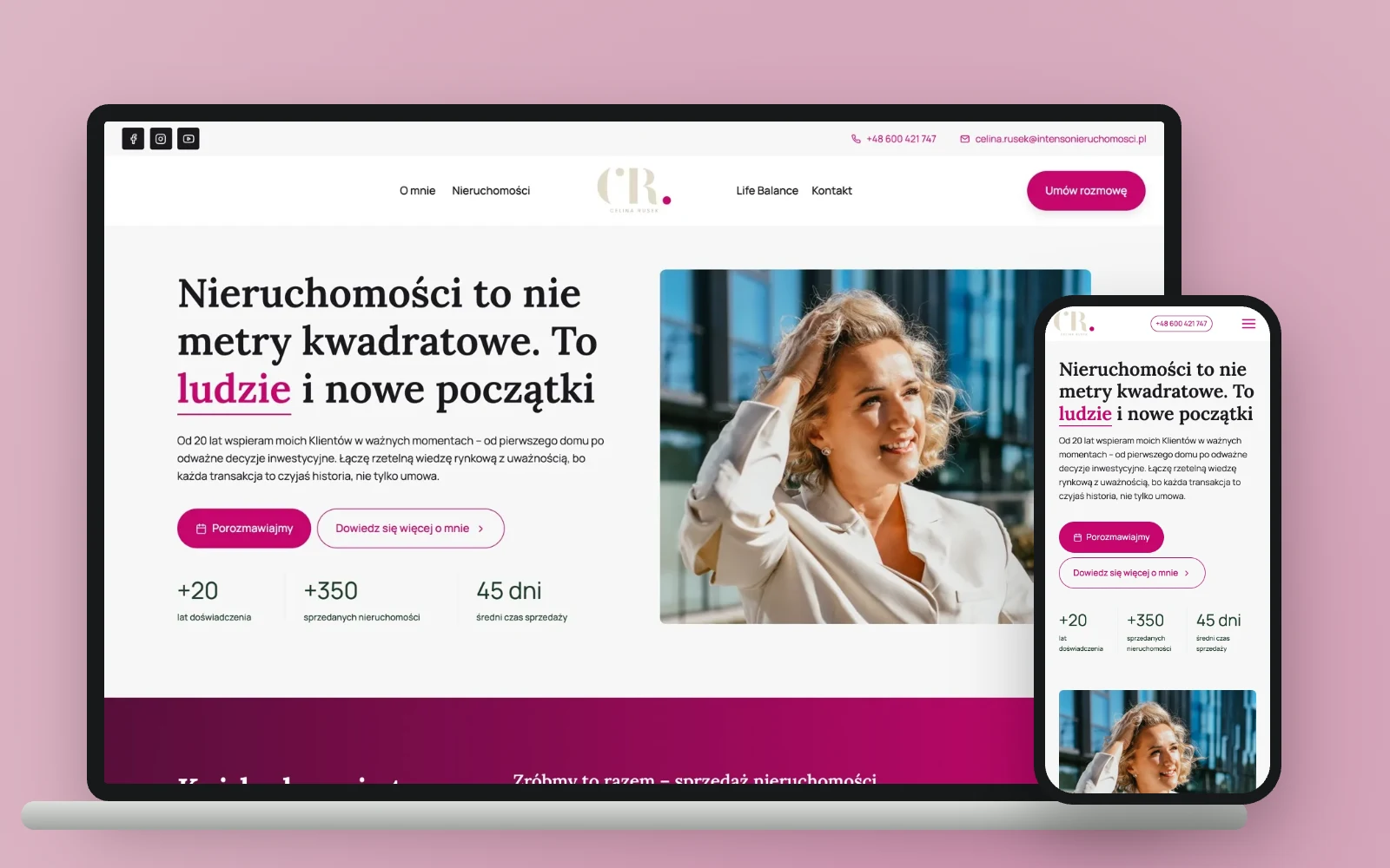Founders Growth Academy 12 Strona Celina Rusek na komputerze i telefonie