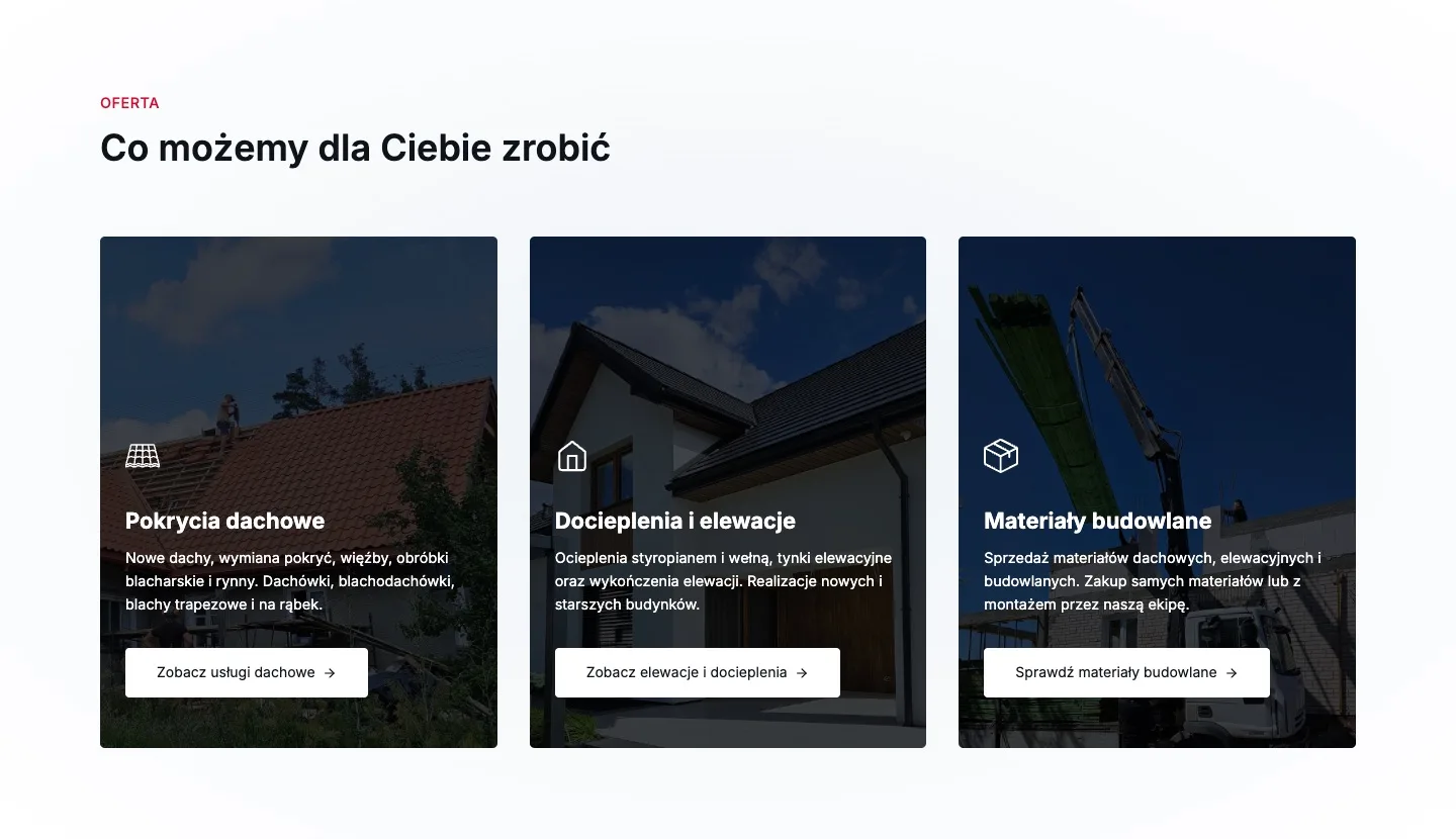 ARKADA — dachy i elewacje 2 ARKADA — dachy i elewacje — Co możemy dla Ciebie zrobić