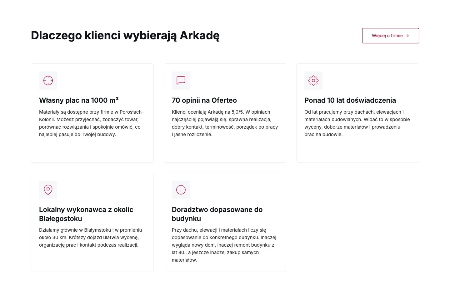 ARKADA — dachy i elewacje 5 ARKADA — dachy i elewacje — Dlaczego klienci wybierają Arkadę