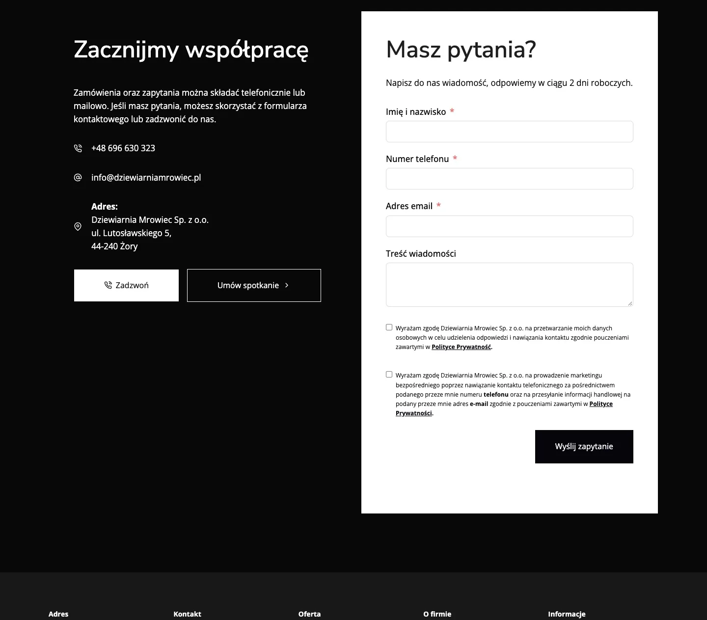 Dziewiarnia Mrowiec 8 Dziewiarnia Mrowiec — Zacznijmy współpracę