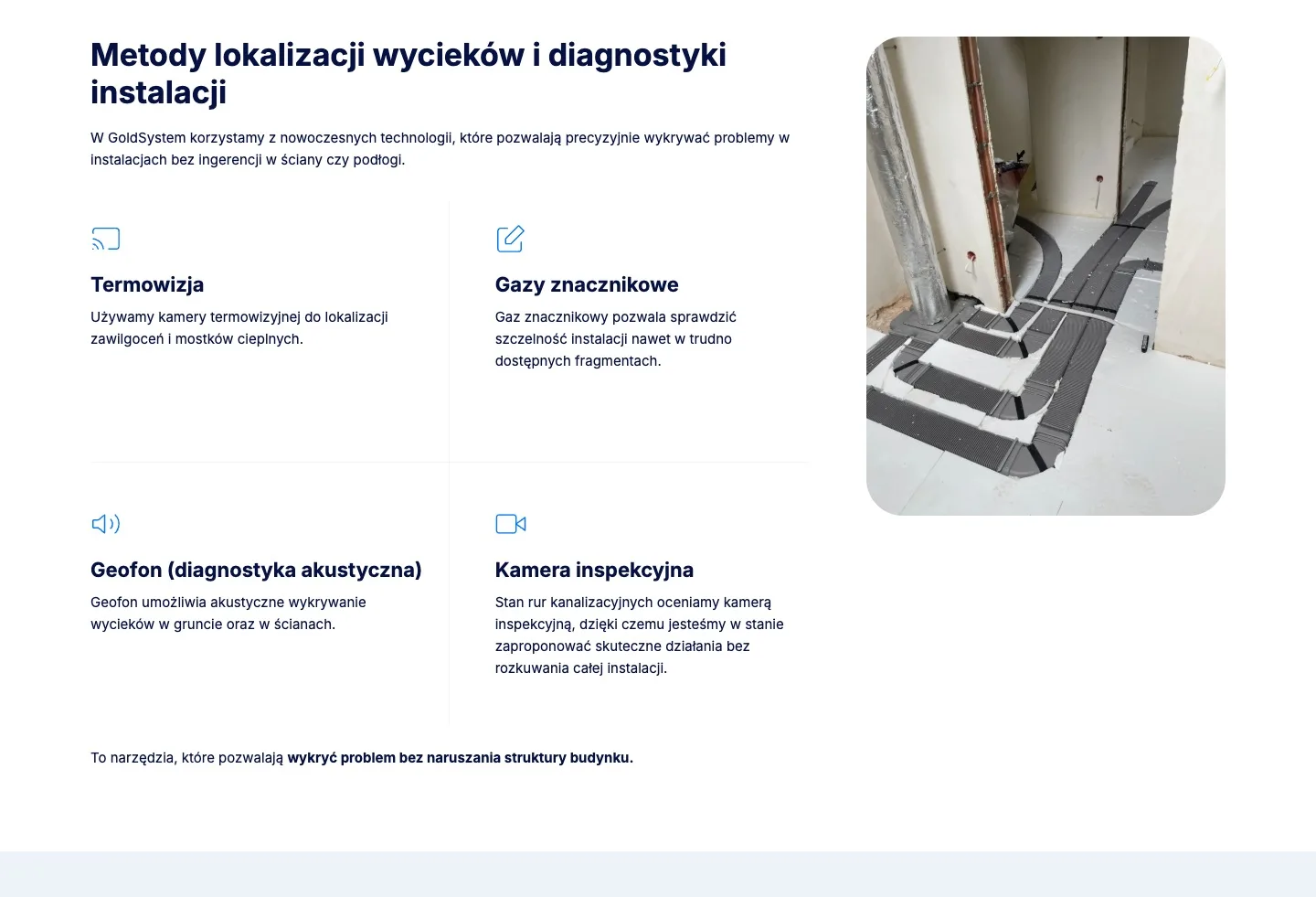 GOLD-SYSTEM 6 GOLD-SYSTEM — Metody lokalizacji wycieków i diagnostyki instalacji
