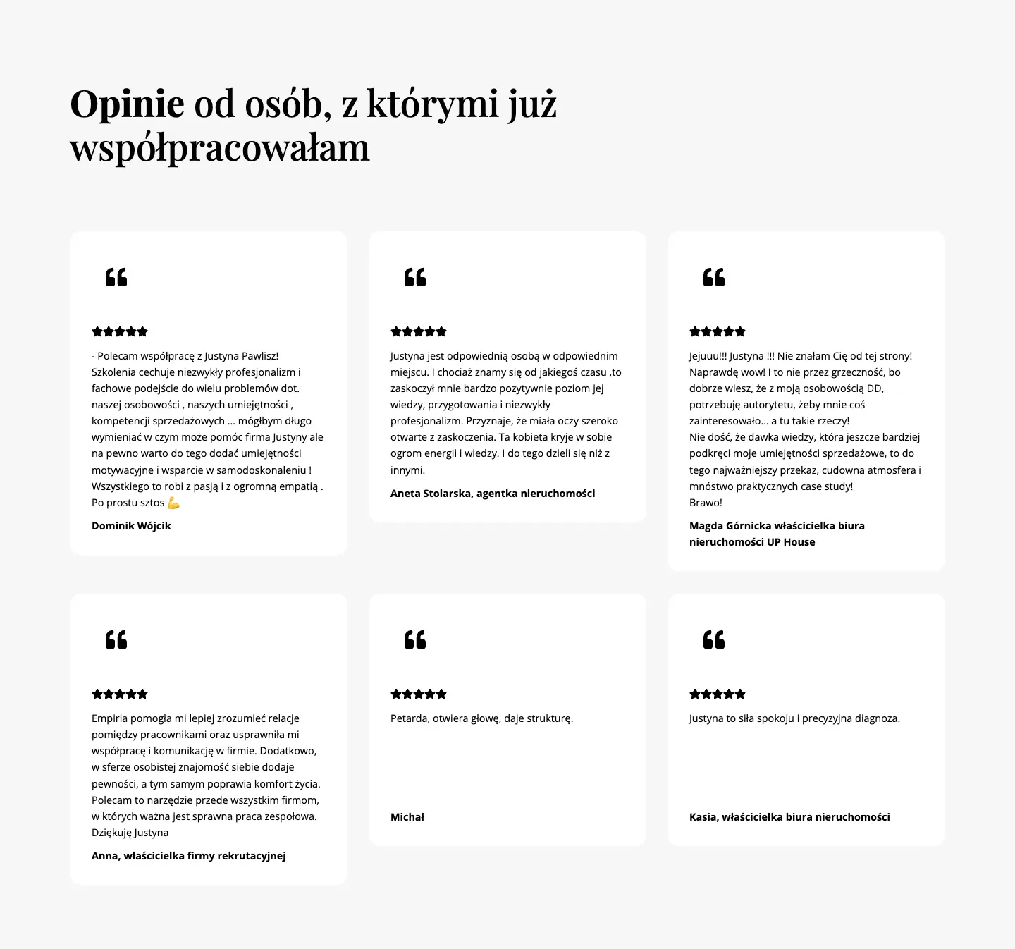 Justyna Pawlisz 7 Justyna Pawlisz — Opinie od osób, z którymi już współpracowałam