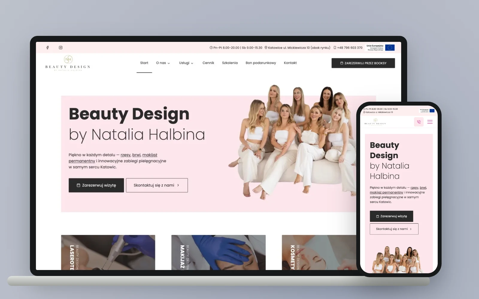 Estetic Skin 13 Strona Beauty Design by Natalia Halbina na komputerze i telefonie