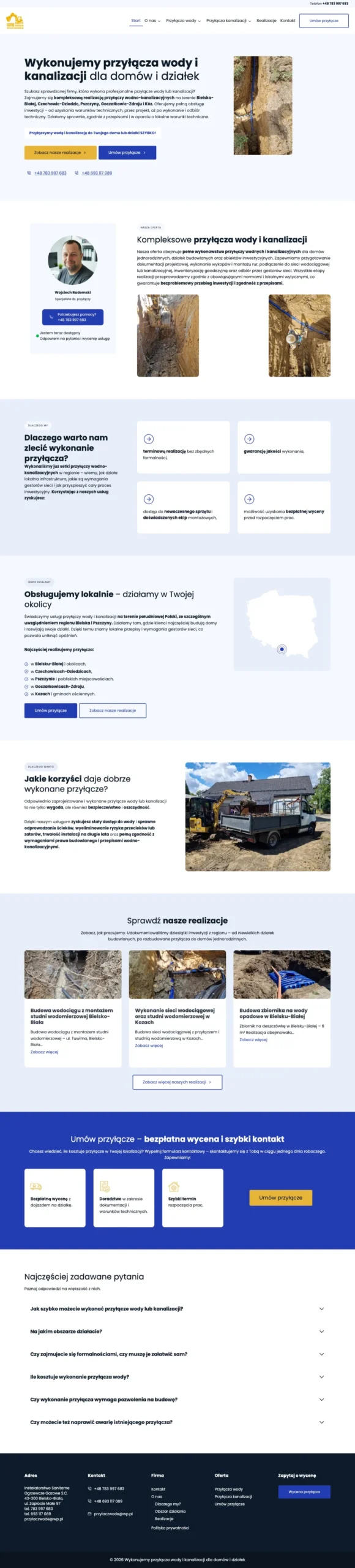 Instalatorstwo Radomski — przyłącza wody 9 Cała strona Instalatorstwo Radomski — przyłącza wody na komputerze