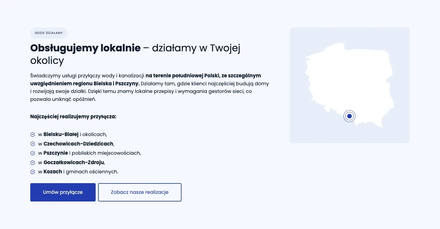 Instalatorstwo Radomski — przyłącza wody 4 Instalatorstwo Radomski — przyłącza wody — Obsługujemy lokalnie – działamy w Twojej okolicy
