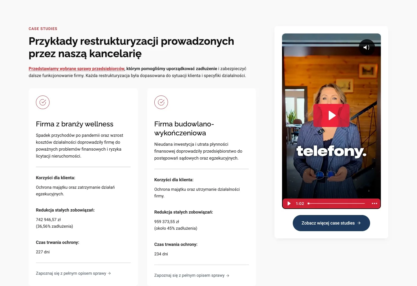 Przystanek Prawnik — Przykłady restrukturyzacji prowadzonych przez naszą kancelarię