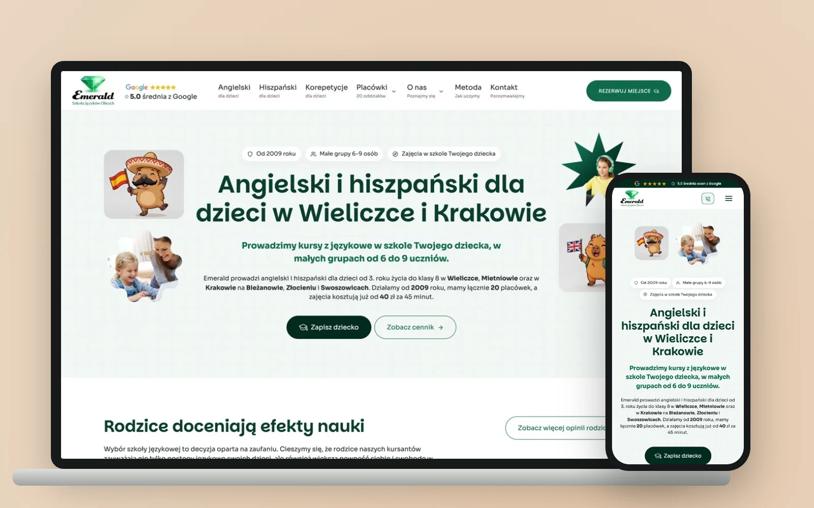 Founders Growth Academy 11 Strona Szkoła Emerald na komputerze i telefonie